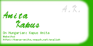 anita kapus business card